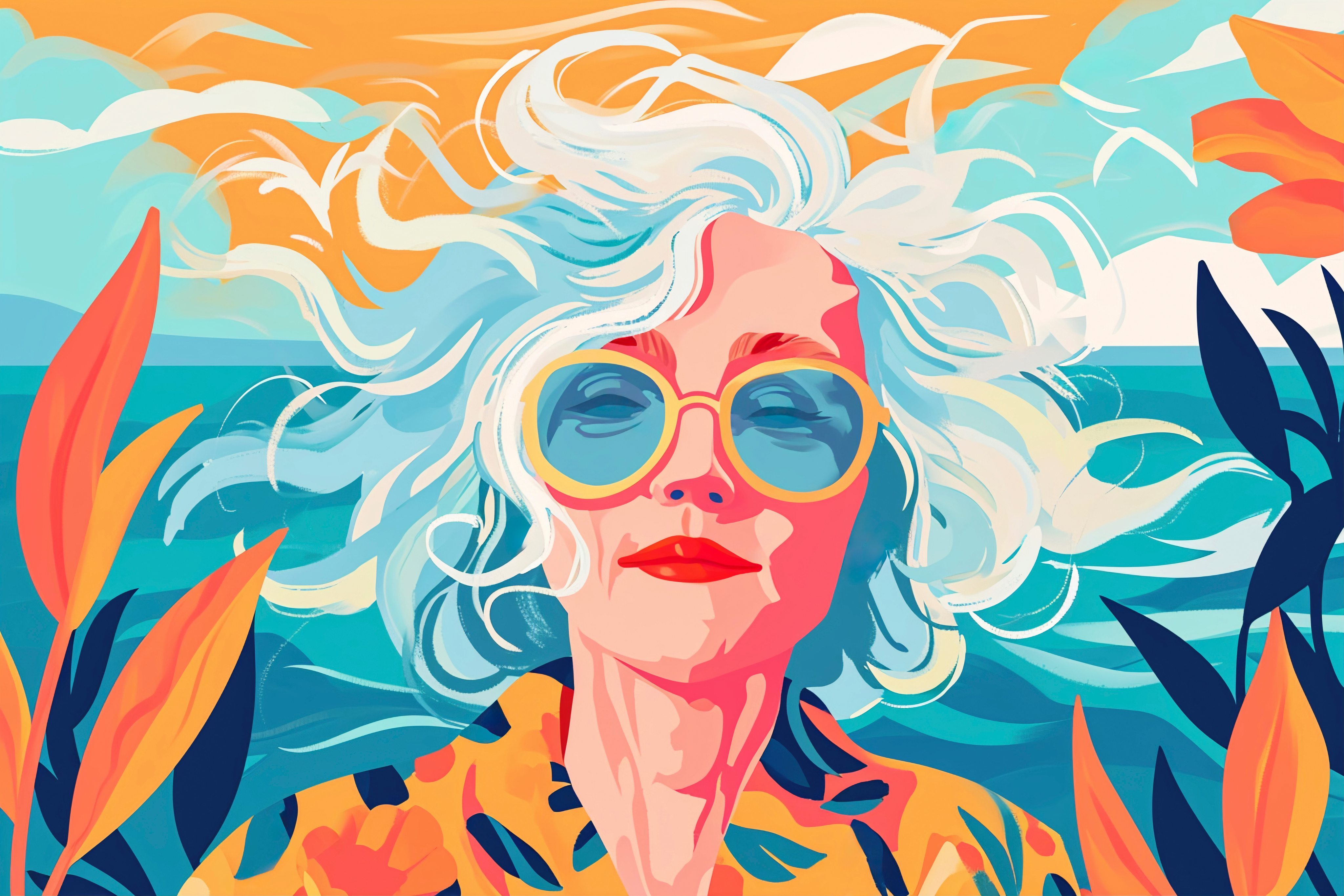 Colorful lead portrait illustration