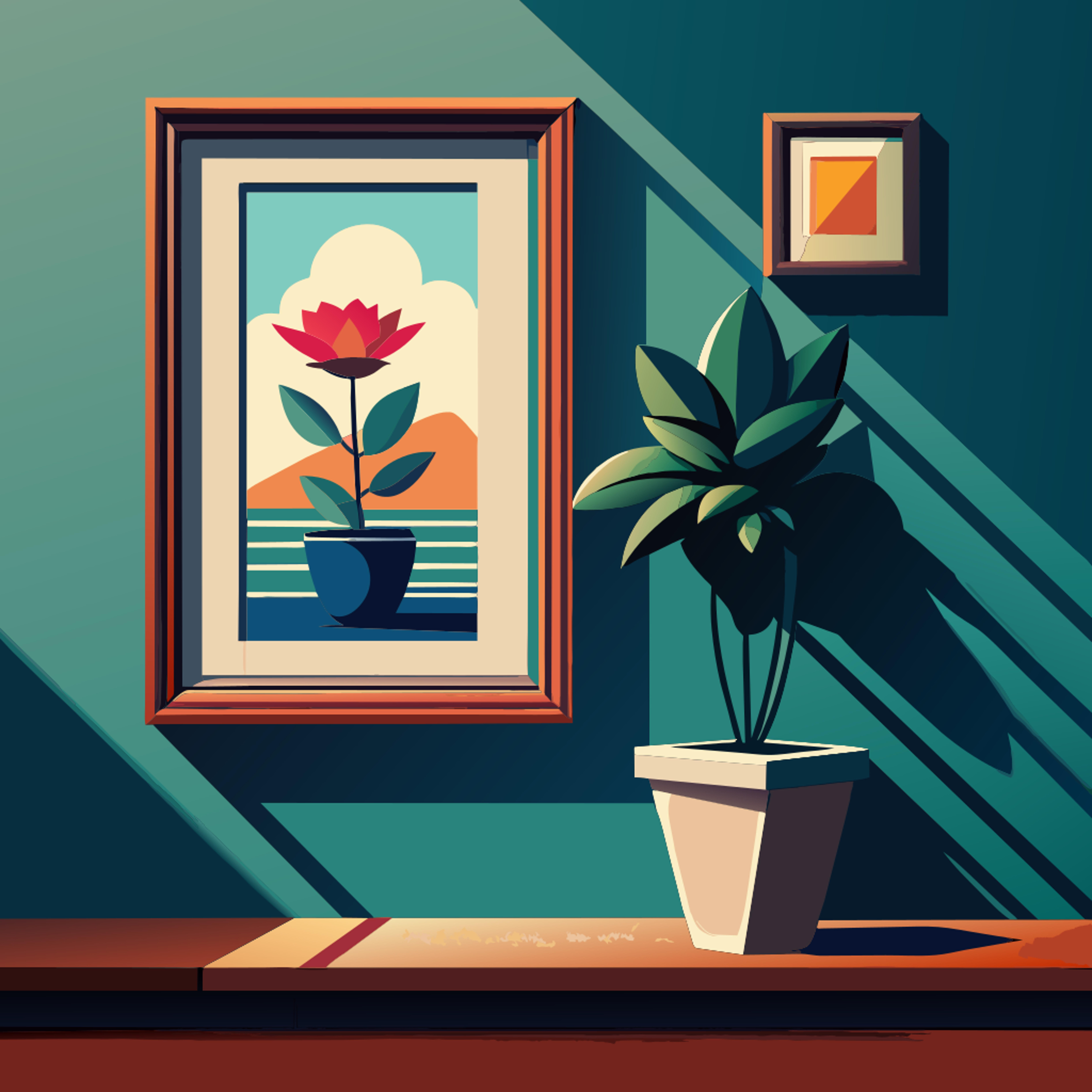 Minimal abstract portrait illustration